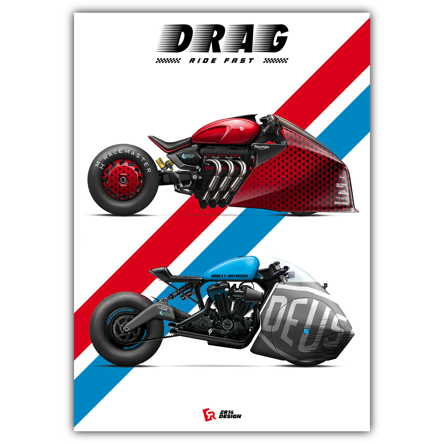 Affiche moto « Dragster »