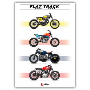 Affiche moto « Flat Track »