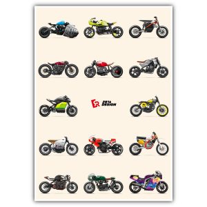 Affiche moto « Custom mix 1 »
