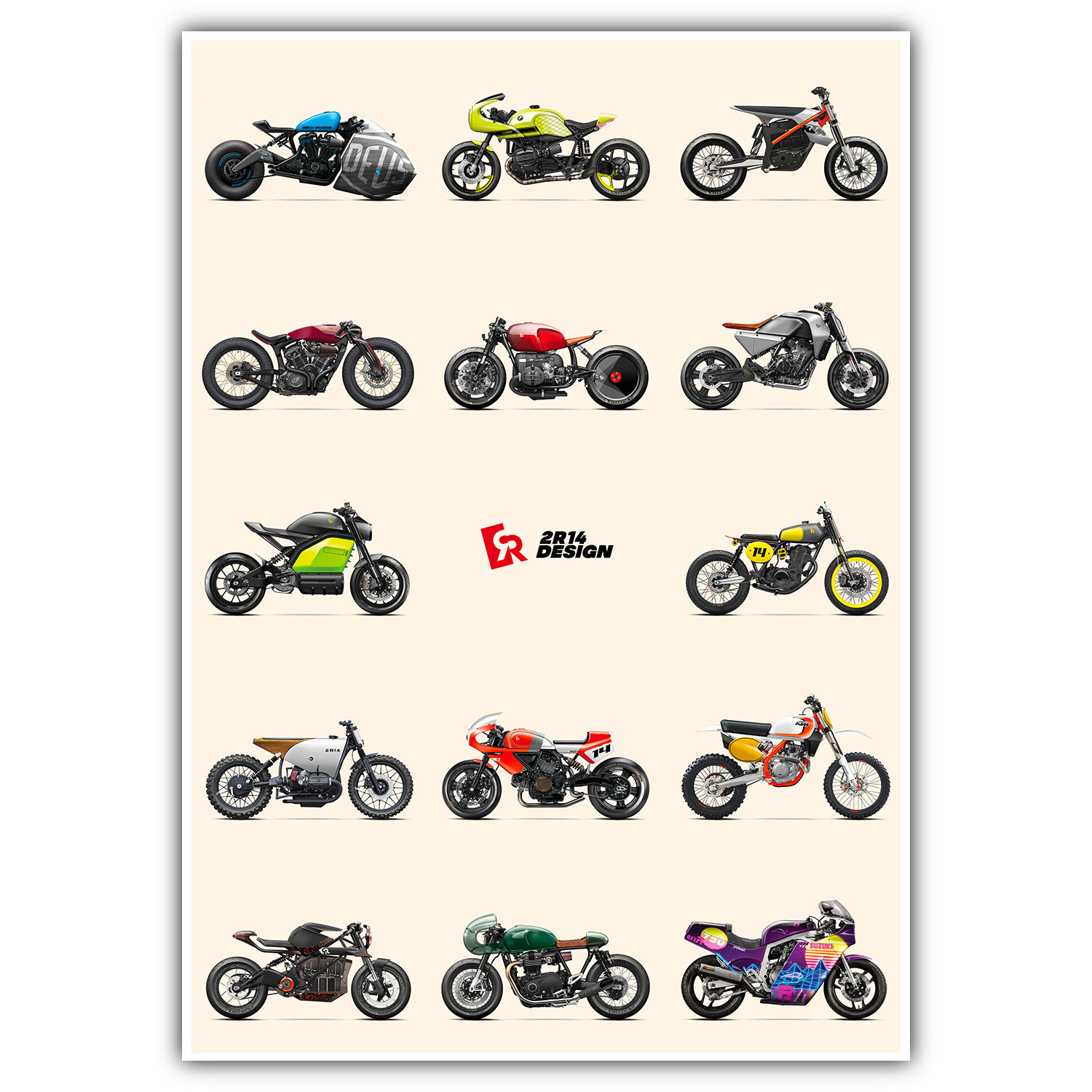 Affiche moto « Custom mix 1 »