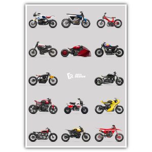 Affiche moto « Custom mix 2 »