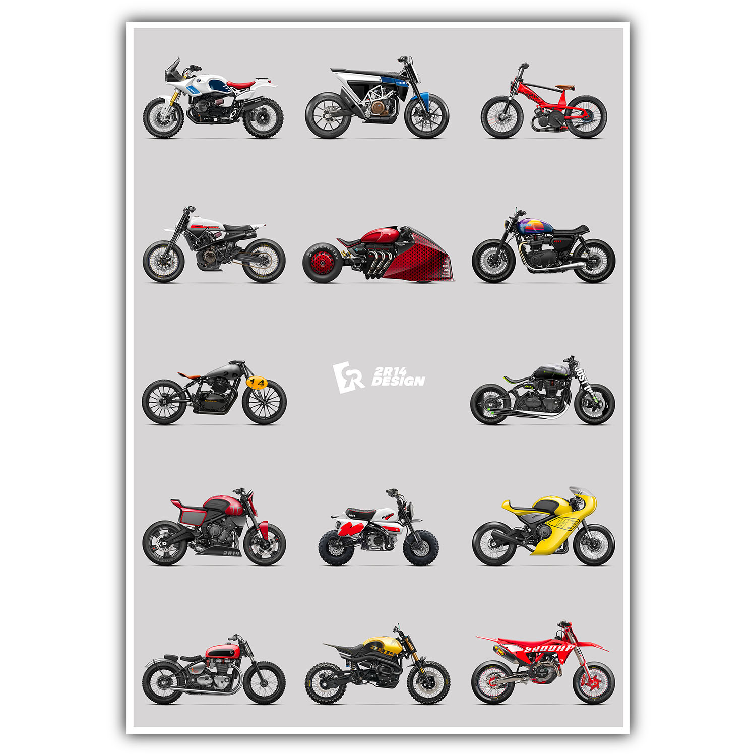 Affiche moto « Custom mix 2 »