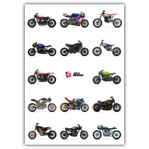 Affiche moto « Custom mix 3 »