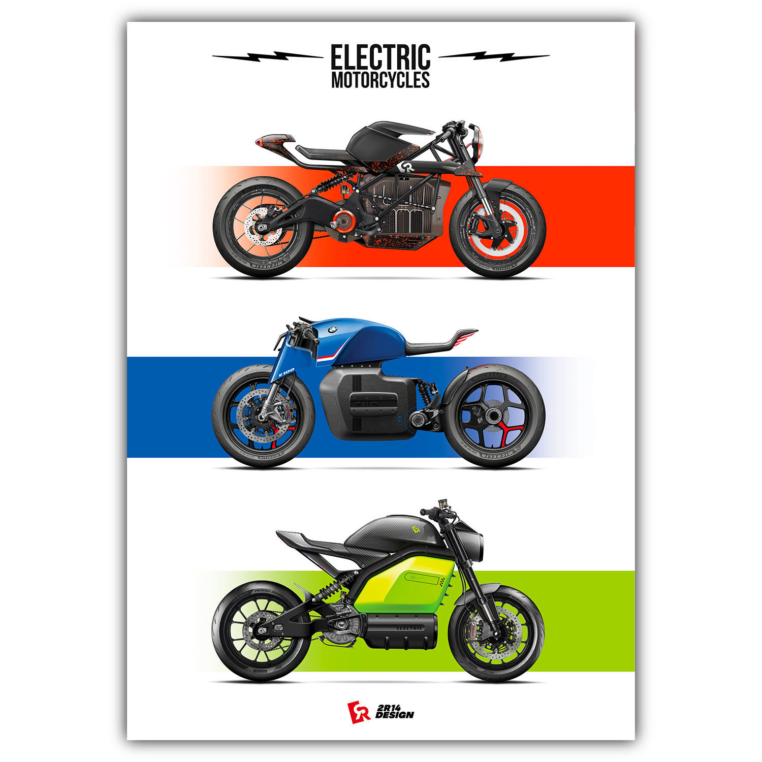 Affiche moto « Electric »
