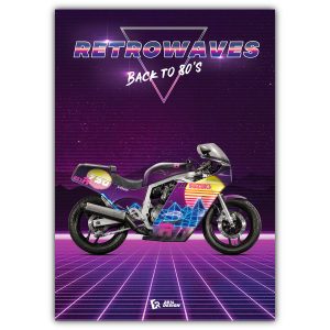 Affiche moto « Retrowave »