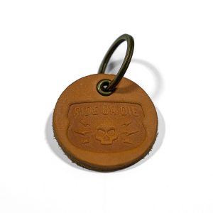 Porte-clé en cuir « SKULL CASQUE »